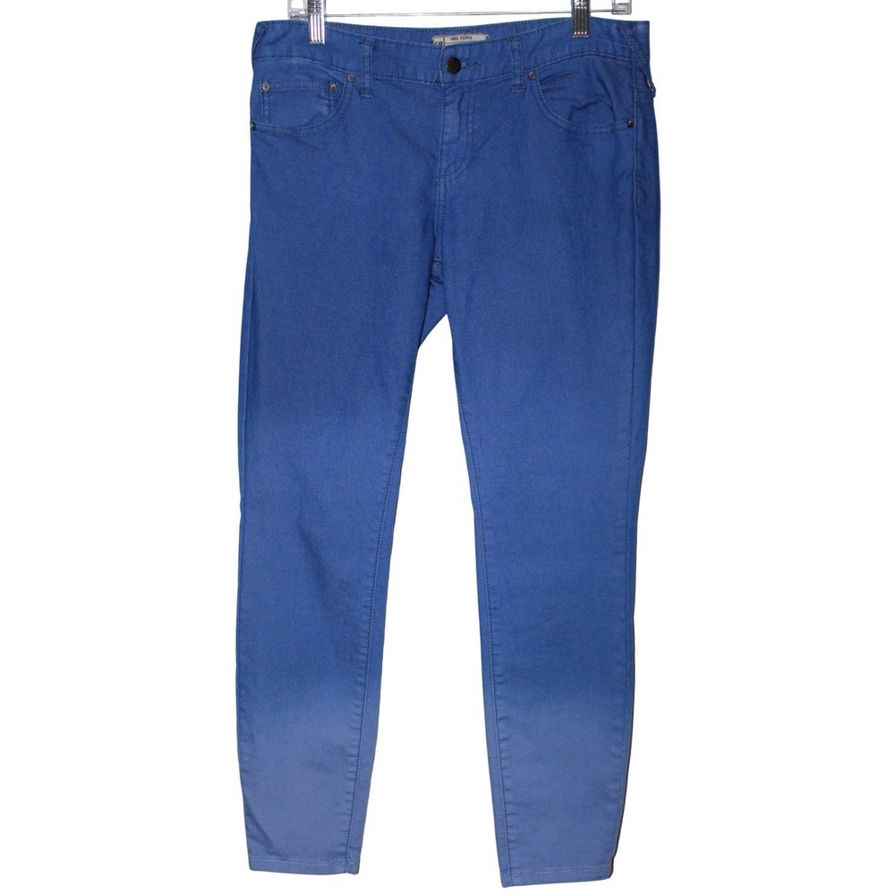 Womens Lucky Brand Blue Cotton Zip Up Casual Straight Leg Skinny Jeans Size 6 28
